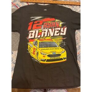 NASCAR Ryan Blaney Team Penske Mens Medium Black #12 Ford Fusion Racing Tee